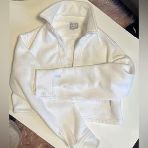 TNA COZY FLEECE BOYFRIEND CROPPED BUTTON-UP